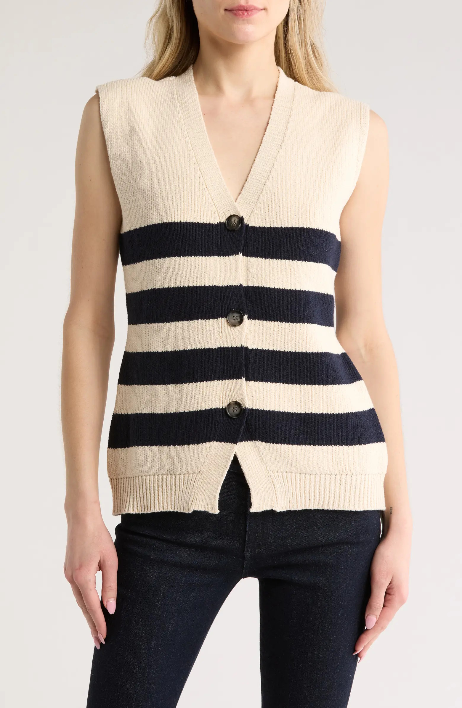 INDUSTRY REPUBLIC CLOTHING Stripe Sweater Vest | Nordstromrack | Nordstrom Rack