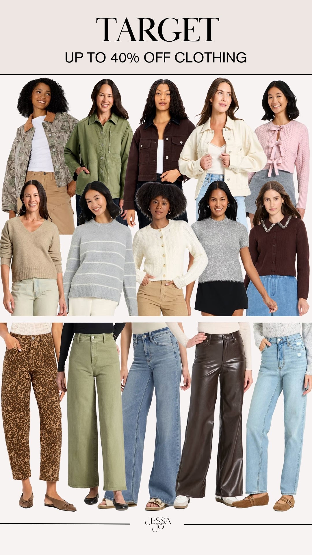 Target fashion. Target deals. Target new arrivals. Target clothing deals. Up to 40% off clothing at Target. Target sweater. Target denim. Target leopard jeans  

#LTKSeasonal #LTKSaleAlert #LTKHoliday