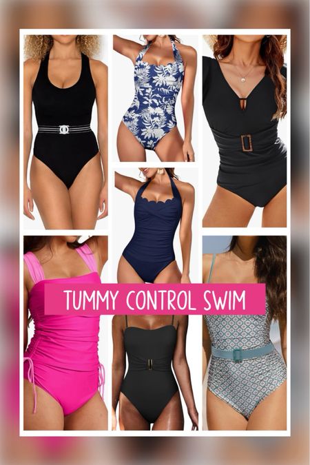 Tummy control swimsuits, one piece swimsuits, slimming swimsuits 

#LTKSwim #LTKOver40 #LTKFindsUnder50