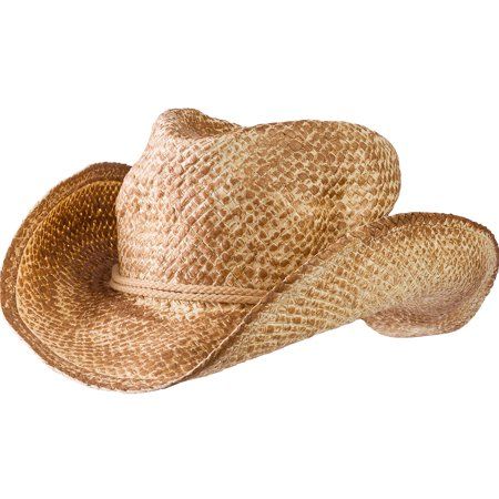 AMSCAN Straw Cowboy Hat Halloween Costume Accessories for Adults, One Size, 12"" W x 14"" L x 4 1/2" | Walmart (US)