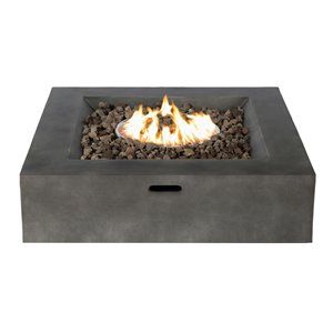 Living Source International Propane/Natural Gas Fire Pit Table - Charcoal | Cymax
