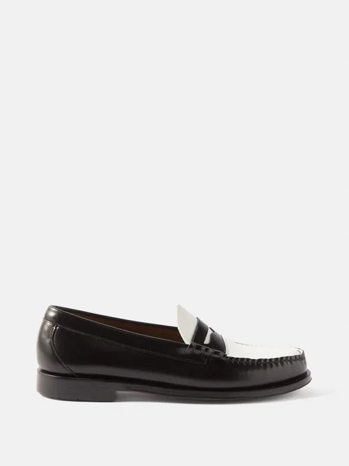 G.h. Bass & Co. - Weejuns Larson Leather Loafers - Mens - Black White | Matches (US)