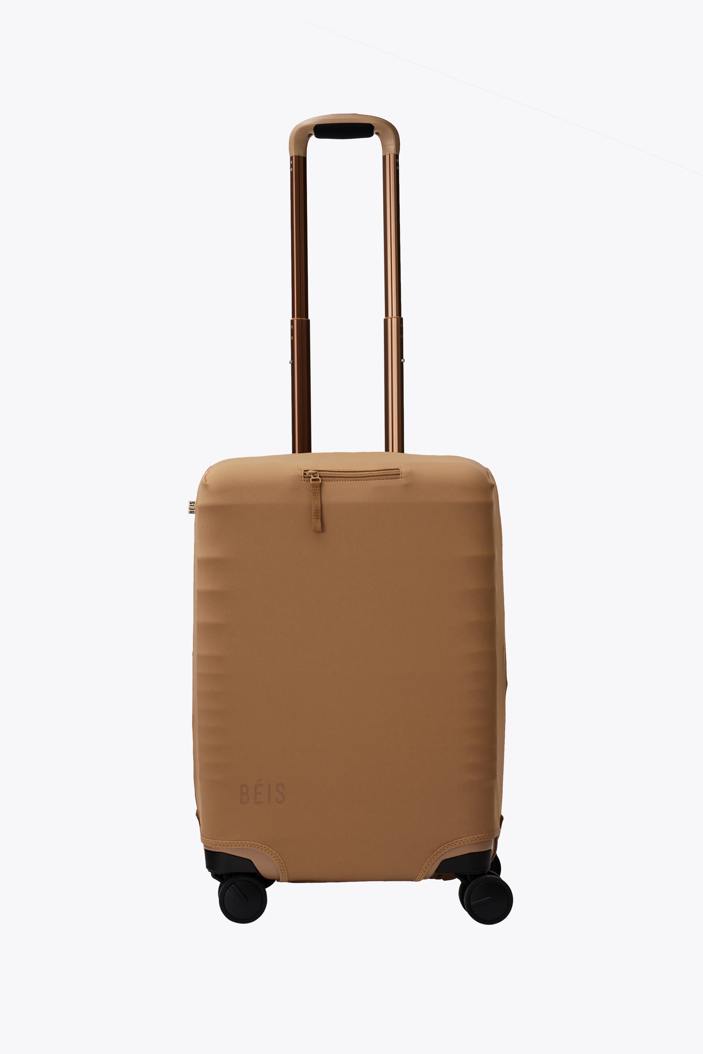 BÉIS 'The Carry-On Luggage Cover' in Camel - Carry On Luggage Cover Protector in Light Brown | BEIS