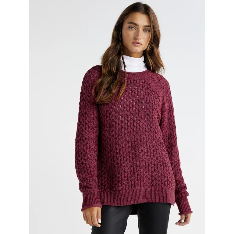 Time and Tru Women's Textured Hi-Lo Sweater, Midweight, Sizes XS-XXXL | Walmart (US)