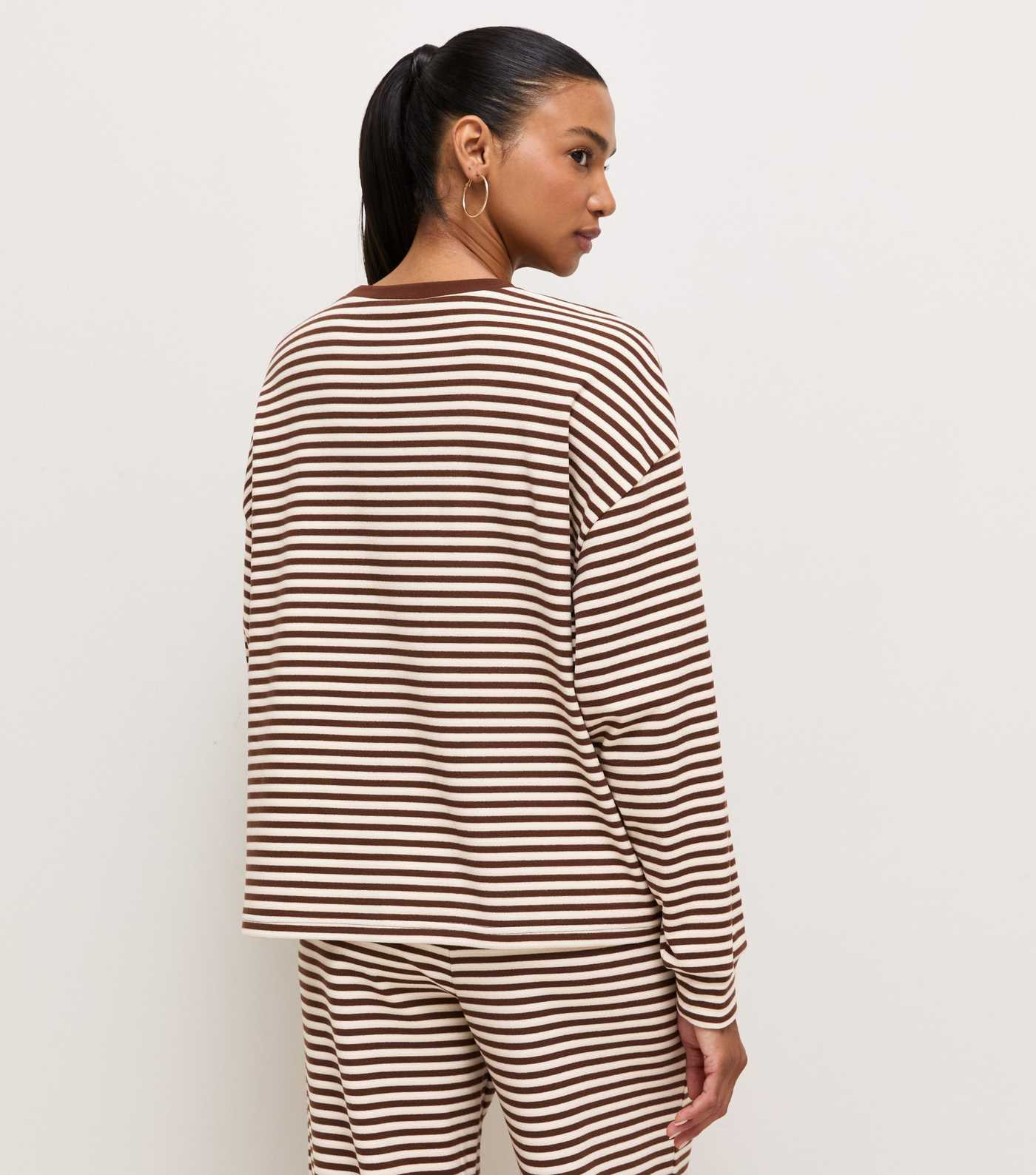 Brown Cosy Stripe Jersey Sweatshirt | New Look | New Look (UK)