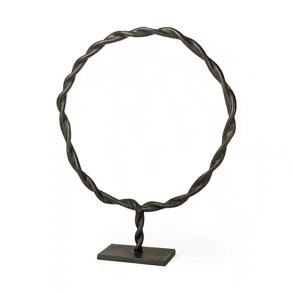 Rizwan (Large) Black Aluminum Braided Circular Object - Overstock - 34275521 | Bed Bath & Beyond