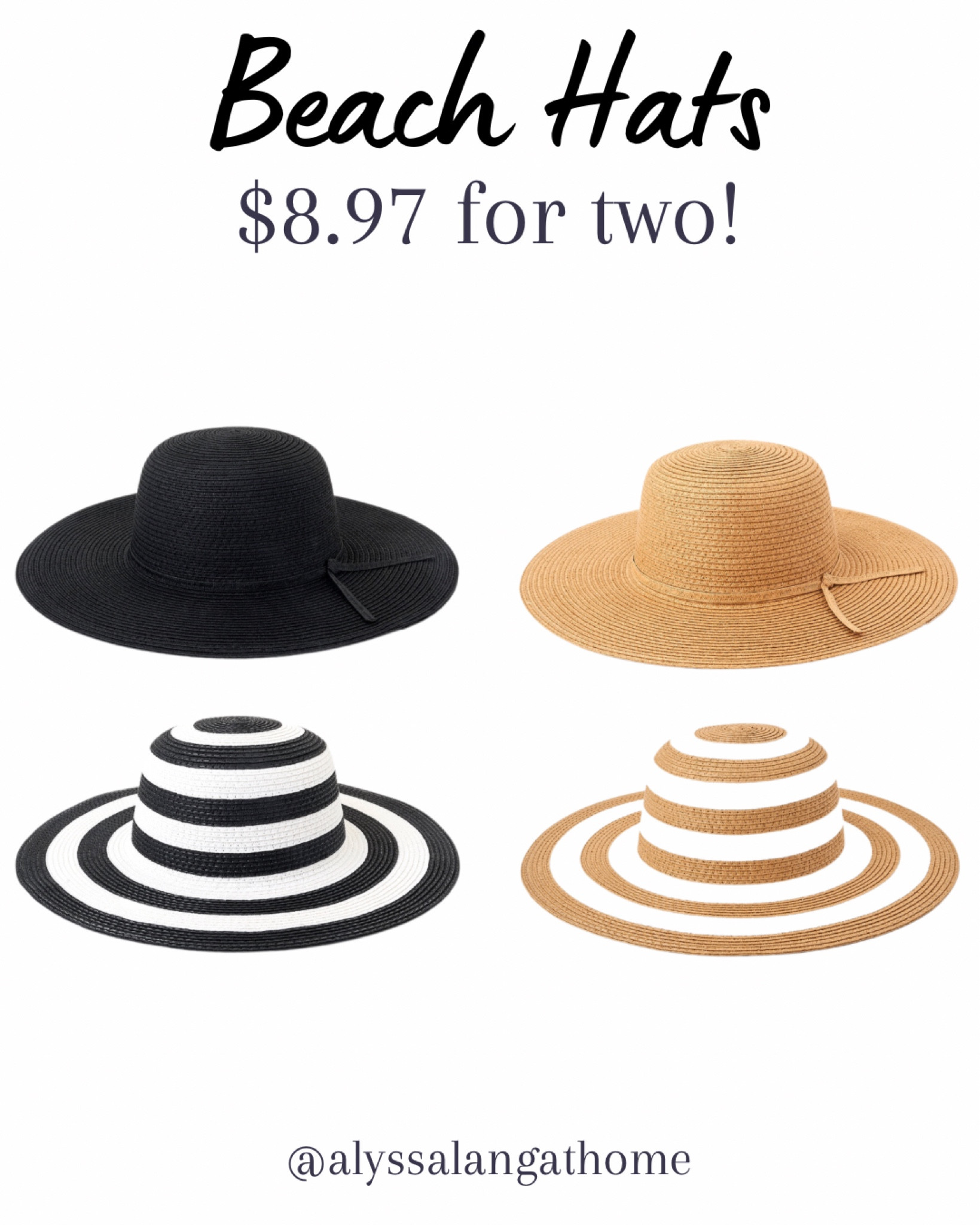 Floppy hats on sale, $8.97 for two!  Women’s beach hats.  Women’s sun hat.  Summer hat.  Walmart finds.

#LTKFind #LTKtravel #LTKsalealert