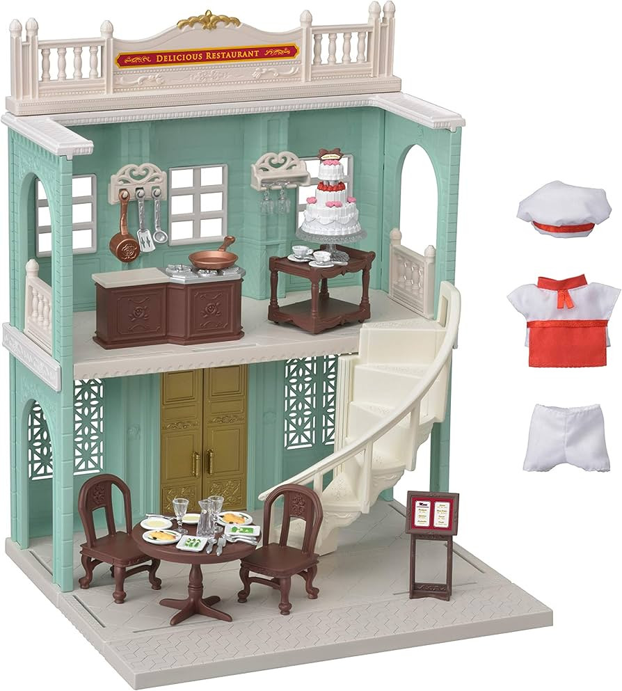 Calico Critters Town Series Delicious Restaurant, Fashion Dollhouse Playset, 36 months to 96 months, Furniture and Accessories Included (CC3012) | Amazon (US)
