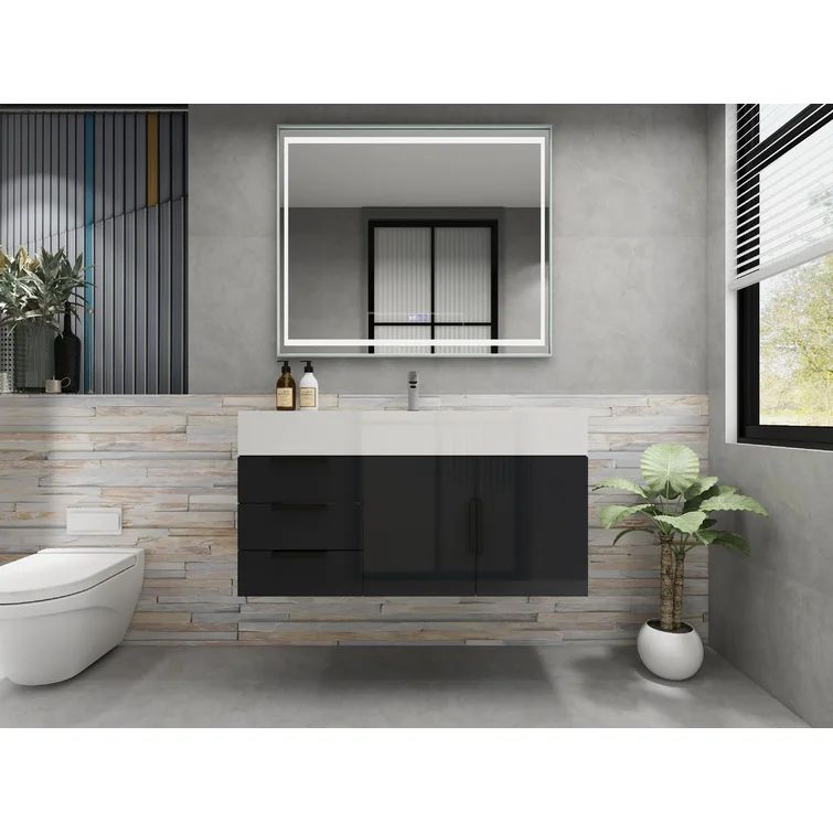 42'' Wall-Mounted Single Bathroom Vanity Set | Wayfair North America