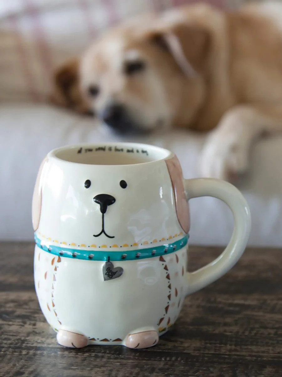 Folk Art Coffee Mug - Lucky The Dog | Natural Life