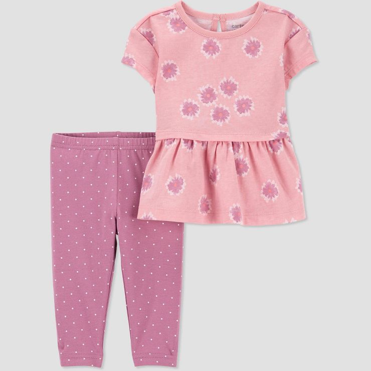 Carter's Just One You® Baby Girls' Top and Bottom Set - Purple/Pink | Target