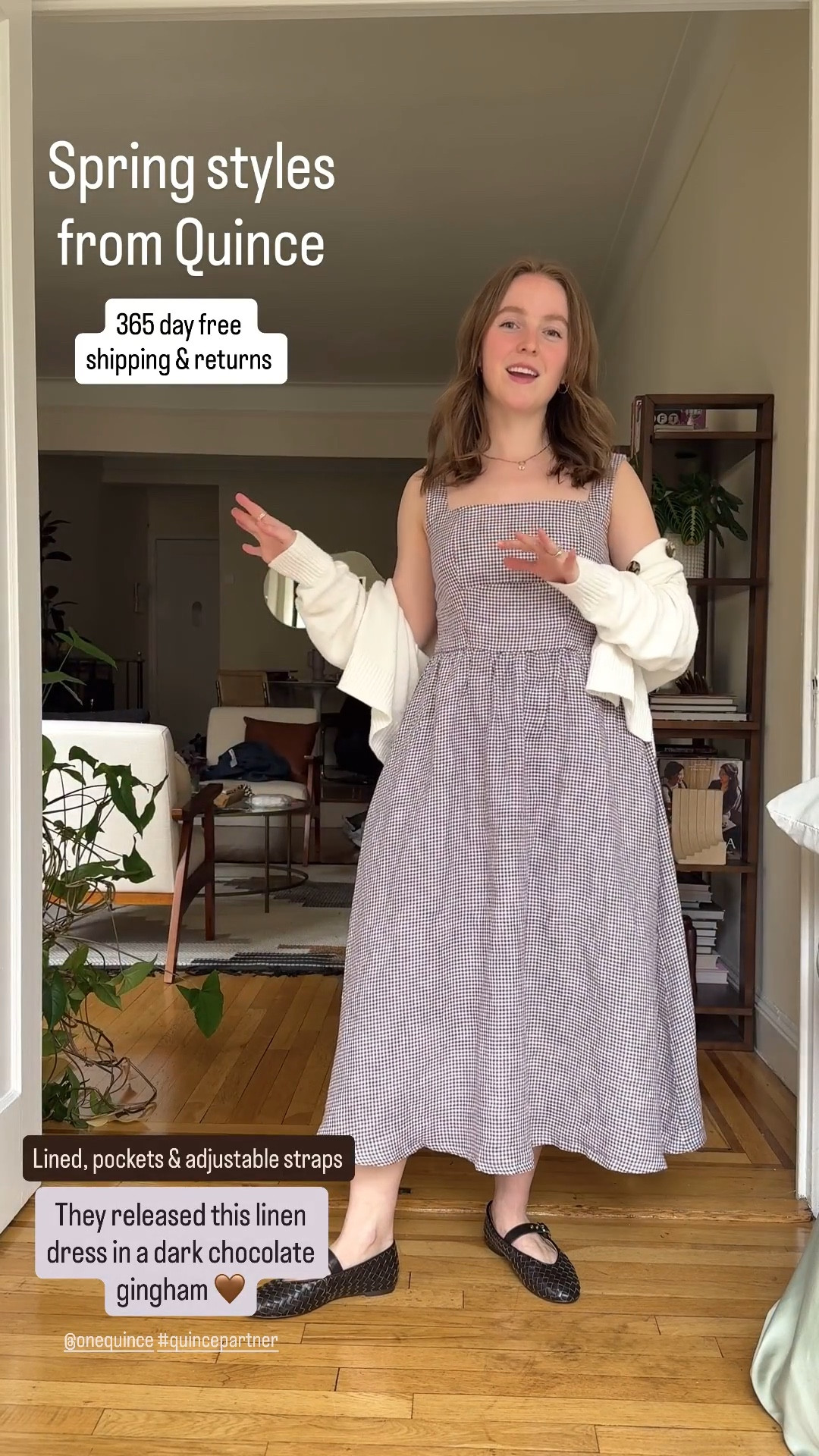 Quince Easter dress. Lined, linen and has pockets. Wearing xs. Size down if between. Adjustable straps. Free shipping @onequince #quincepartner

#LTKSeasonal