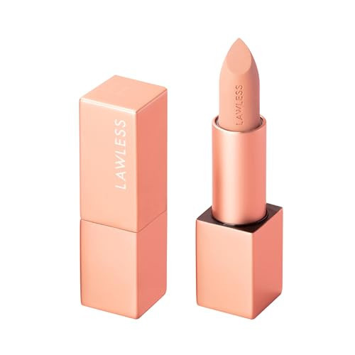 Lawless Forget the Filler Lip-Plumping Line-Smoothing Satin Cream Lipstick, Platinum, Pink, 0.1 Ounce | Amazon (US)