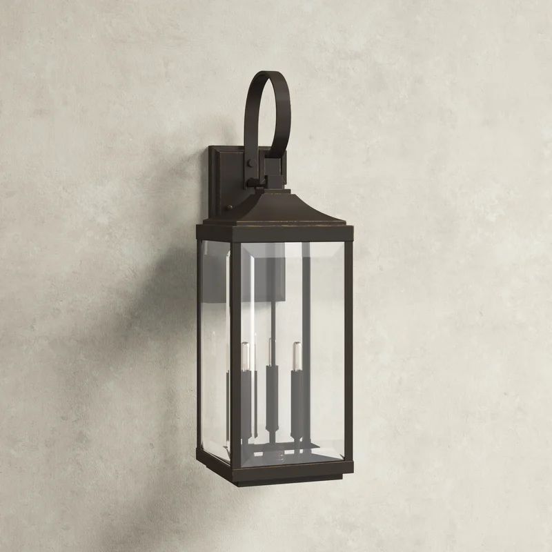 3 - Bulb 30.62" H Beveled Glass Outdoor Wall Lantern | Wayfair Professional