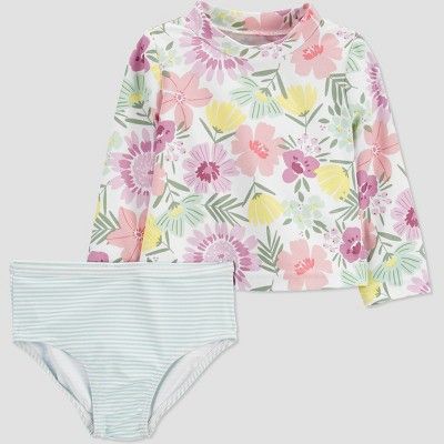 Carter's Just One You® Baby Girls' 2pc Floral Rash Guard Set | Target
