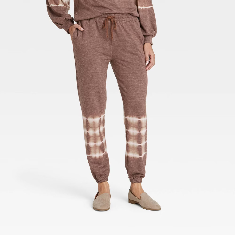 Women's Tie-Dye Jogger Pants - Knox Rose Brown XS | Target