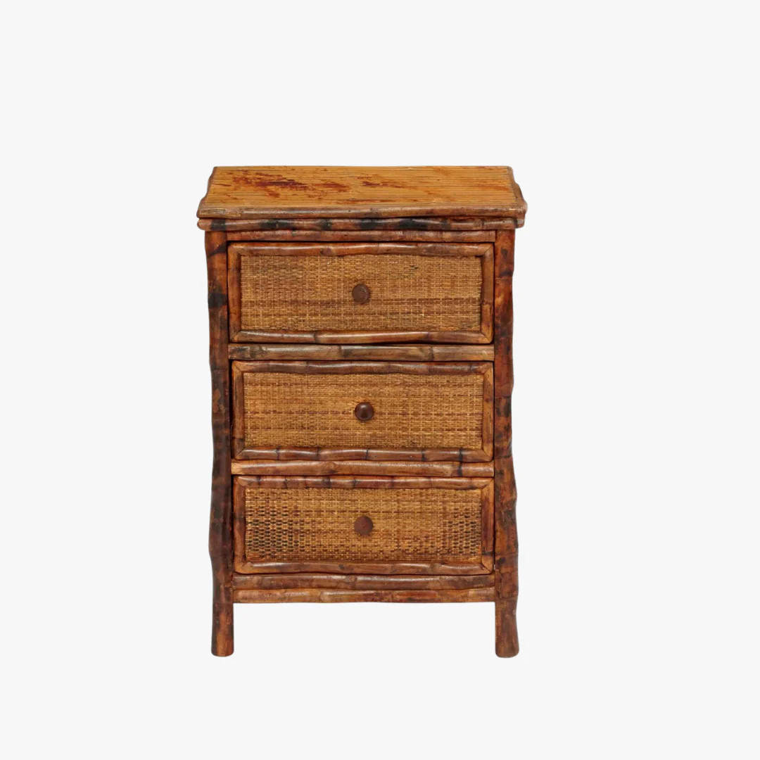 Tortoise Bamboo Three Drawer Side Table | Dear Keaton