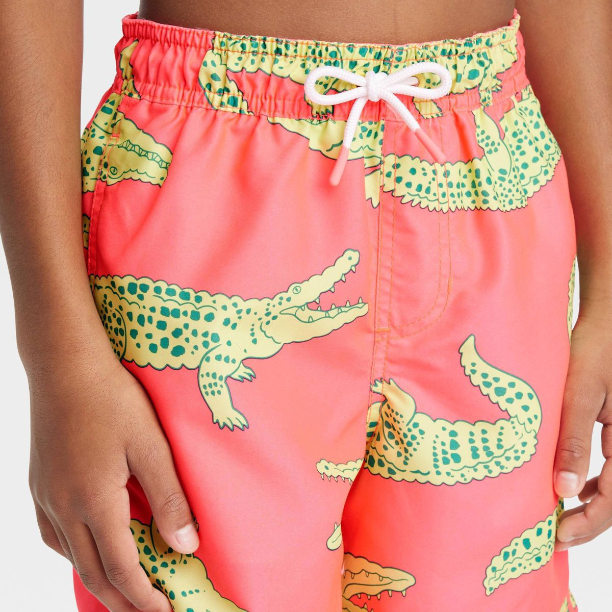 Boys' Crocodile Printed Swim Trunks - Cat & Jack™ Pink | Target