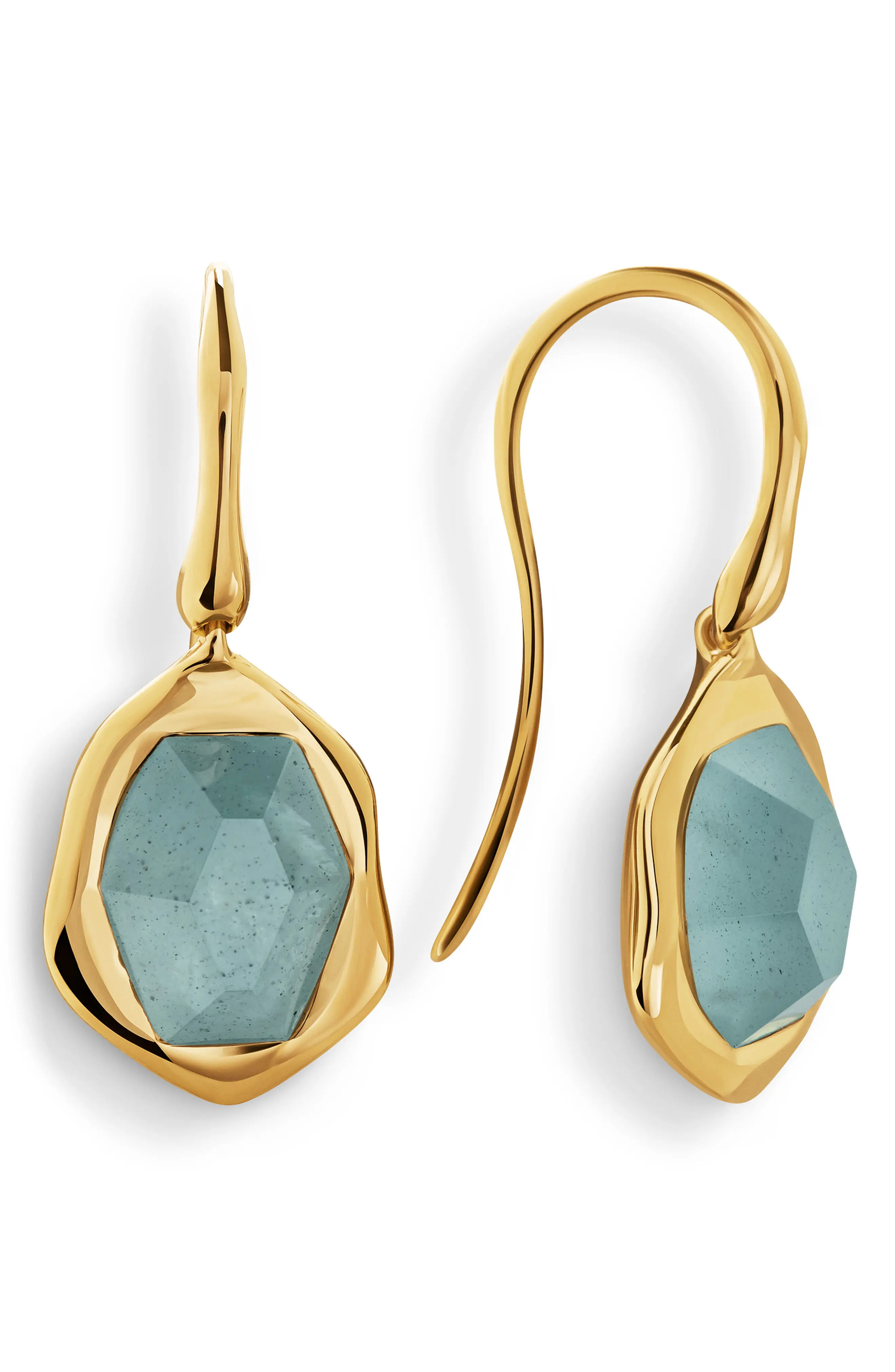 Monica Vinader Odyssey Drop Earrings in 18Ct Gold Vermeil /Aquamarine at Nordstrom | Nordstrom