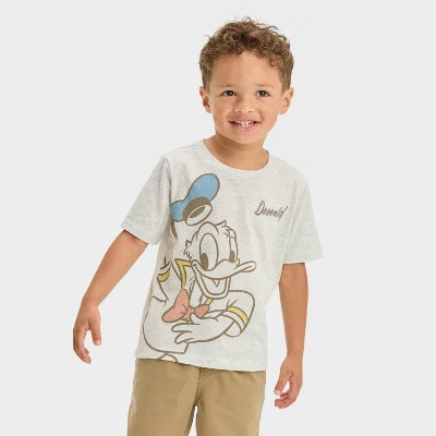 Toddler Boys' Disney Donald Duck Short Sleeve Graphic T-Shirt - Oatmeal | Target