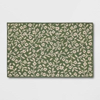 2'x3' Botanical Washable Accent Rug Fern Green - Threshold™ | Target