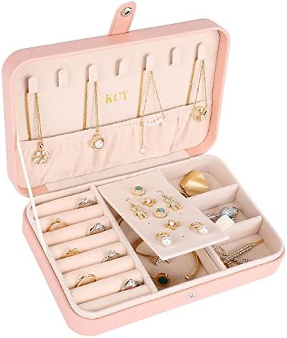 KCY Jewelry Box for Women Girls,Small Travel Jewelry Organizer Case,PU Leather Portable Jewellery... | Amazon (US)