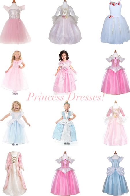 Princess Dresses! These are the prettiest Princess dresses for Halloween or for Christmas to play dress up! 