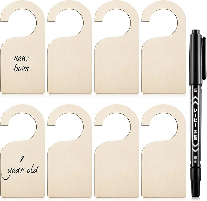 Patelai 25 Pieces Blank Wooden Clothing Rack Divider Closet Blank Organizers Hanger Separators Ha... | Amazon (US)