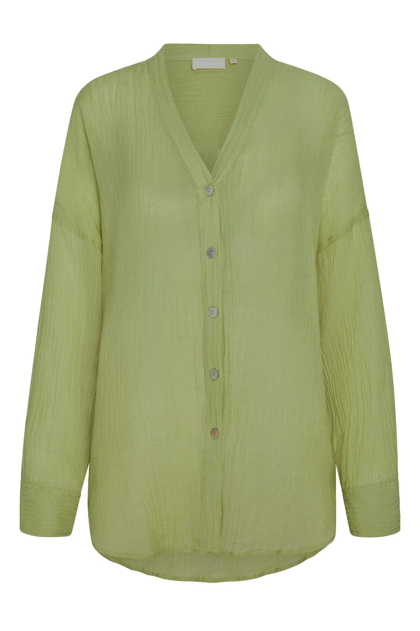 Barcelona Tunic - Avocado Crinkle Linen | Monday Swimwear