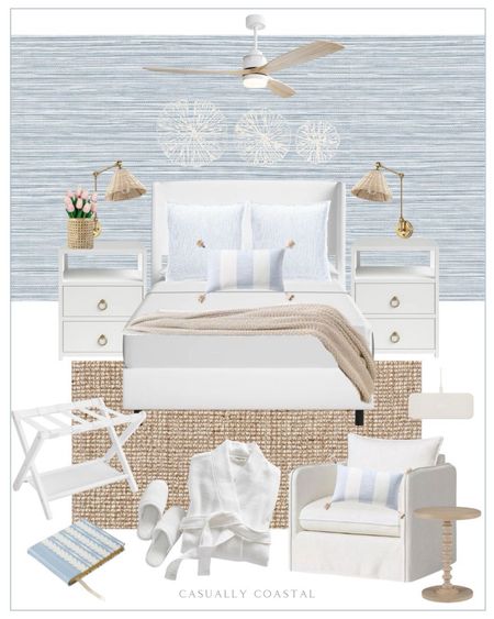 Guest Bedroom Inspiration!
-
Coastal home decor, coastal style, coastal bedroom, coastal bedroom, coastal guest bedroom, bedroom ideas, coastal interiors, striped linen pillow, bed pillow styling, tilly bed, Wayfair beds, upholstered bed, affordable beds, white beds, queen beds, full beds, king beds, 2 drawer nightstand, coastal nightstand, white nightstands, rattan wall sconce, bedroom lighting, Amazon sconces, Amazon lighting, art above bed, Amazon artwork, coral decor, ceiling fan with lights, modern ceiling fan, Amazon ceiling fans, chunky knit bed blanket, neutral blanket, lightweight resort robe, peel and stick wallpaper, grasscloth wallpaper, blue wallpaper, Amazon wallpaper, wood spindle side table, round side table, Amazon side table, beach stripe pillow cover, coastal pillow covers, small glass hurricane candle holder, woven rattan candle holder, cane vase, Amazon tulips, nightstand decor, wireless charging pad, slouchy lounge chair, target chair, white upholstered chair, beach house bedroom, luggage rack, chunky wool jute rug, bedroom rug, coastal rugs, pottery barn rugs 

#LTKhome #LTKstyletip #LTKfindsunder50