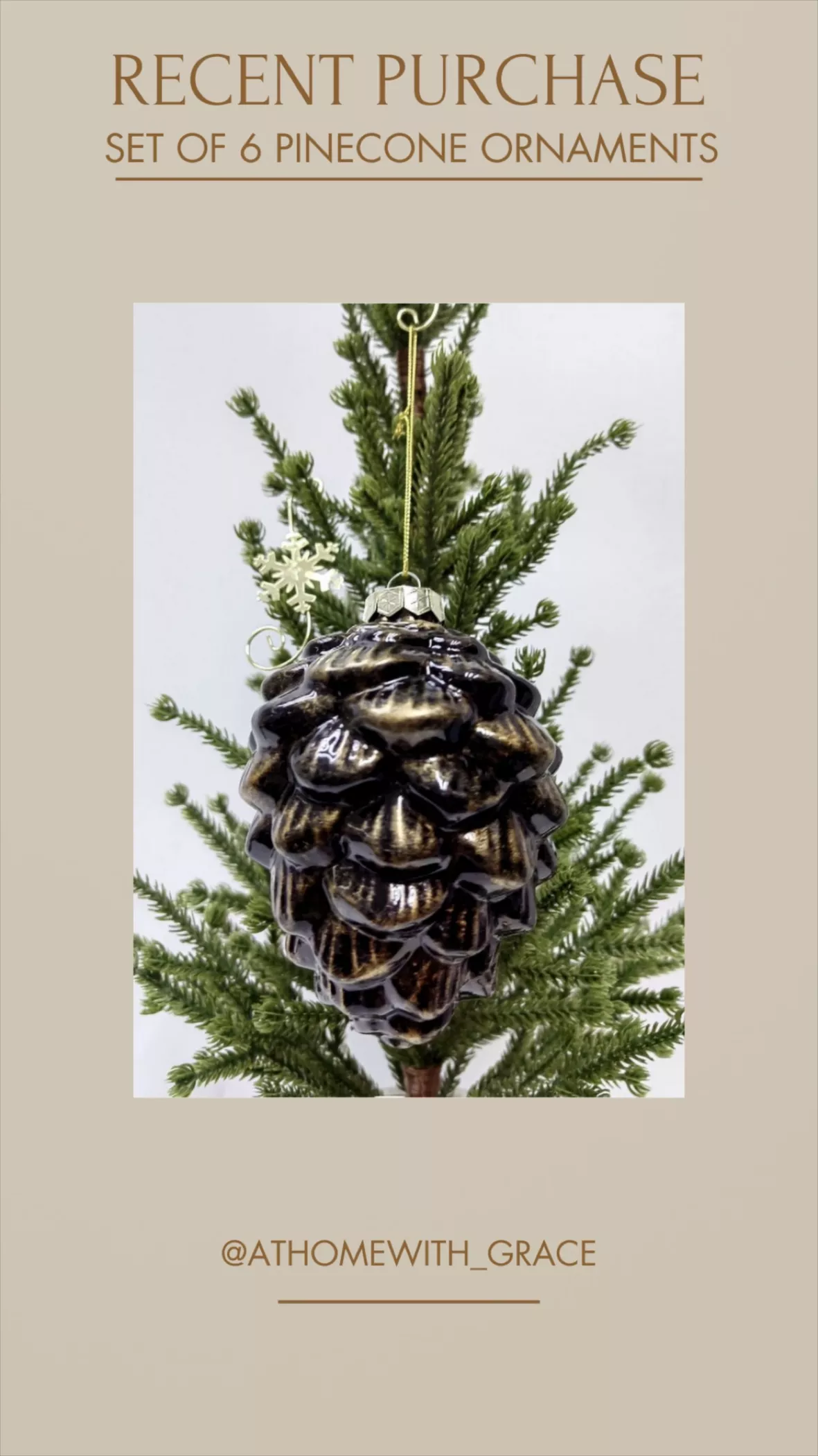 Pine Cone Ornaments - Set of 6