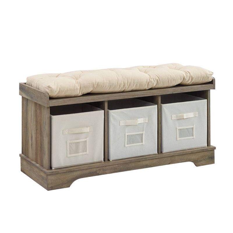 42" Upholstered Wood Entryway Bench with Storage - Saracina Home | Target