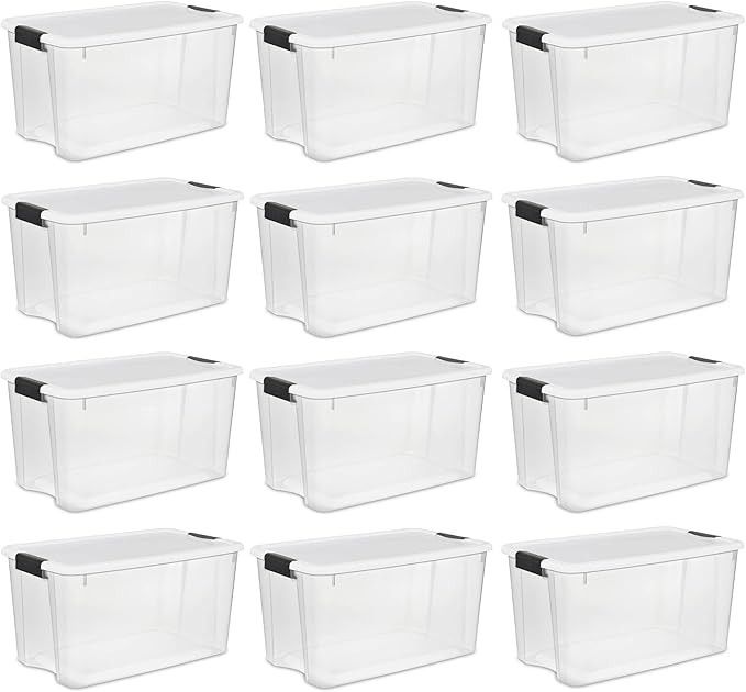 Sterilite 70 Qt Ultra Latch Box, Stackable Storage Bin with Lid, Plastic Container with Heavy Dut... | Amazon (US)