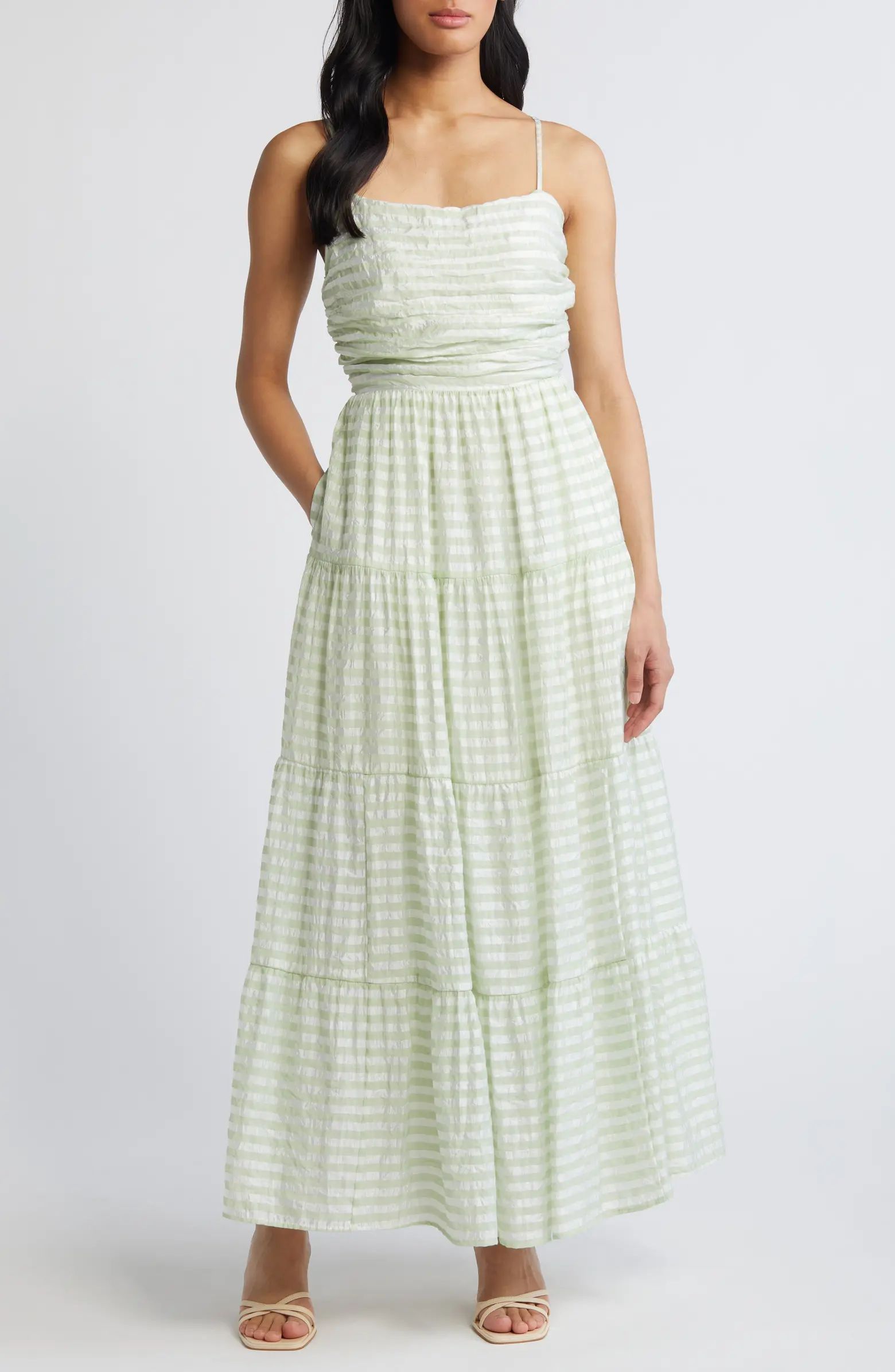 Chelsea28 Textured Stripe Sleeveless Maxi Dress | Nordstrom | Nordstrom