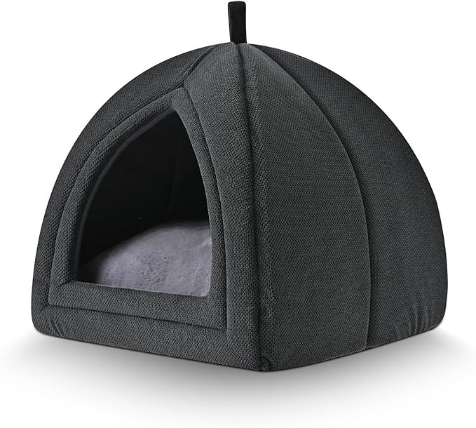 Amazon Basics Cat Cave Bed, 2-in-1 Foldable House for Indoor Cats, with Washable Cushion and Non-... | Amazon (US)