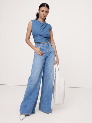 Cotton Wrap Crop Top | Banana Republic (US)