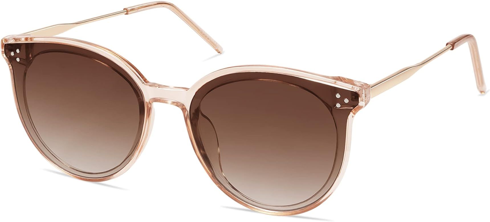 SOJOS Classic Retro Round Sunglasses for Women Men Vintage Trendy Large Frame Shades SJ2068 | Amazon (US)
