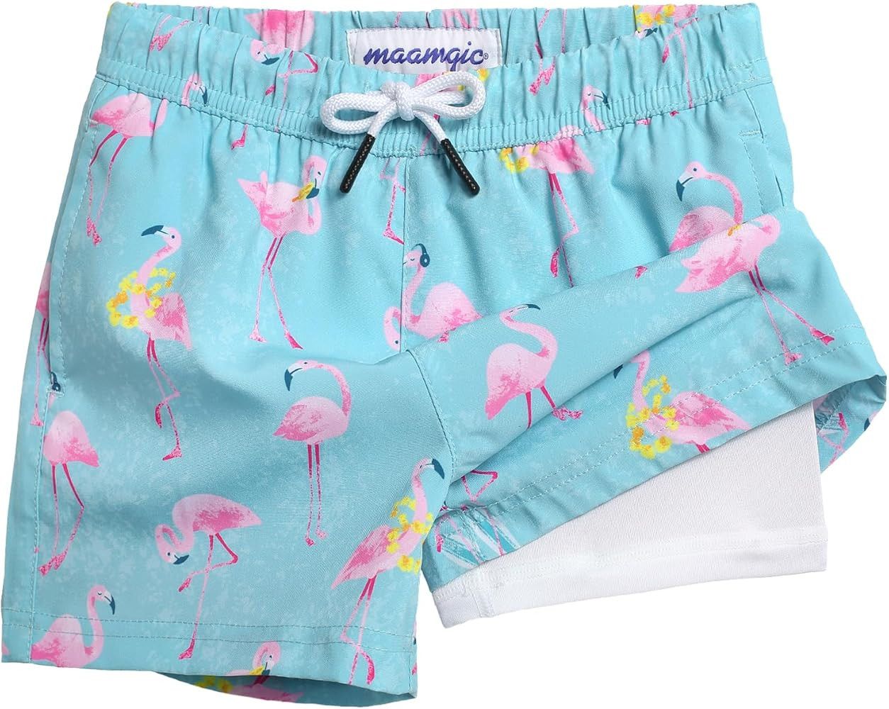 maamgic Boys Swim Trunks with Compression Liner Toddler Stretch Swim Shorts | Amazon (US)