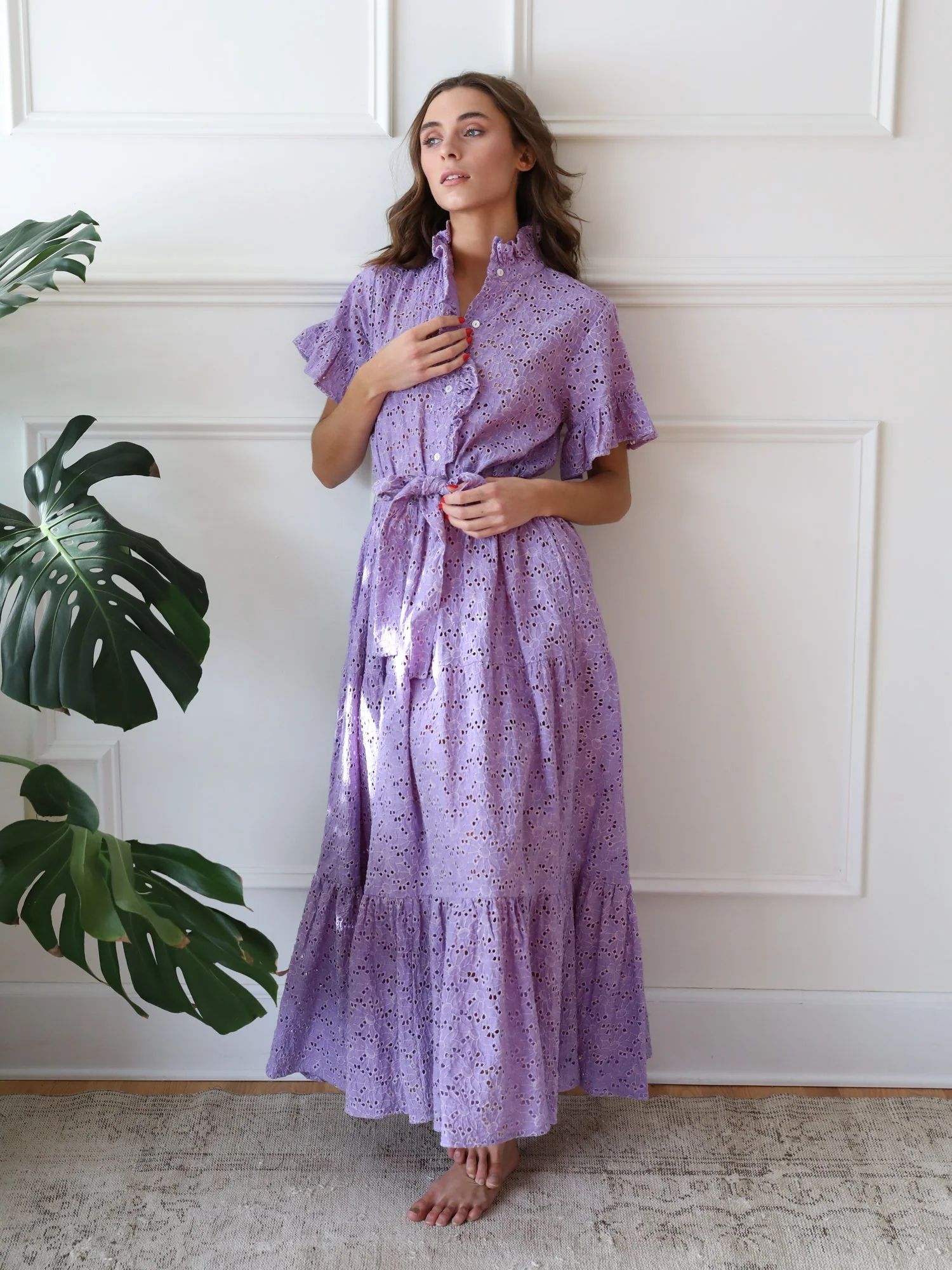 Shop Mille - Victoria Dress in Taffy Floral Eyelet | Mille