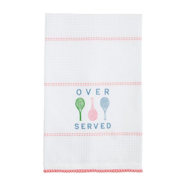 Over Served Tennis Waffle Towel | Mud Pie