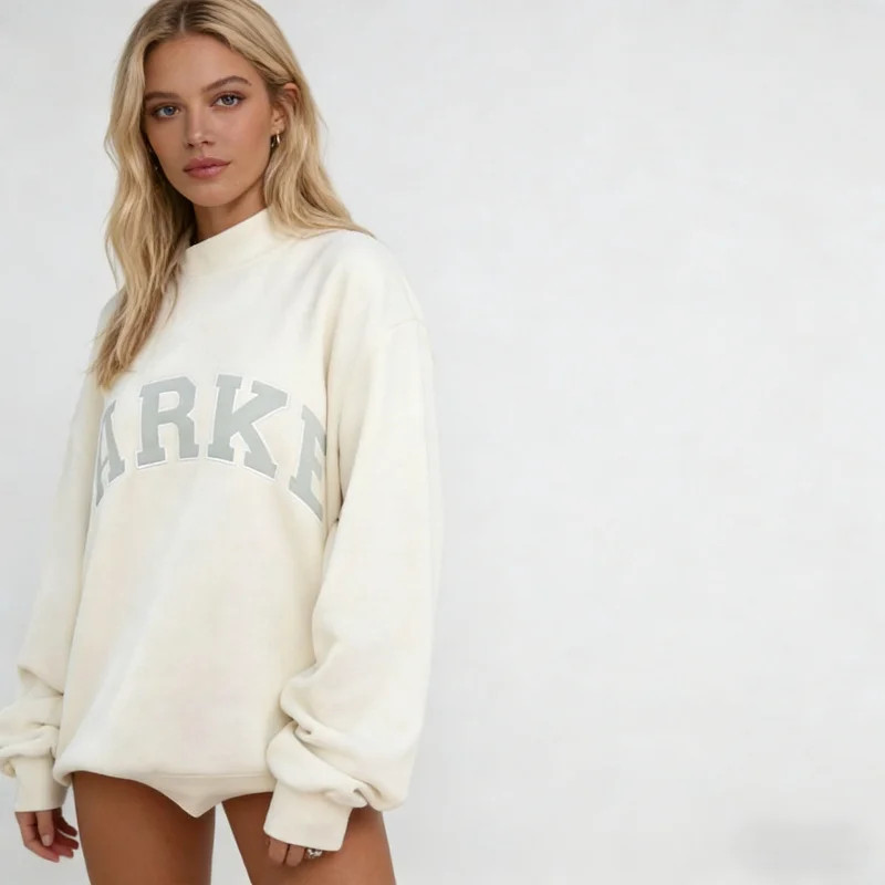 Parke letter print sweatshirt, unisex, long-sleeved crew neck top | Walmart (US)