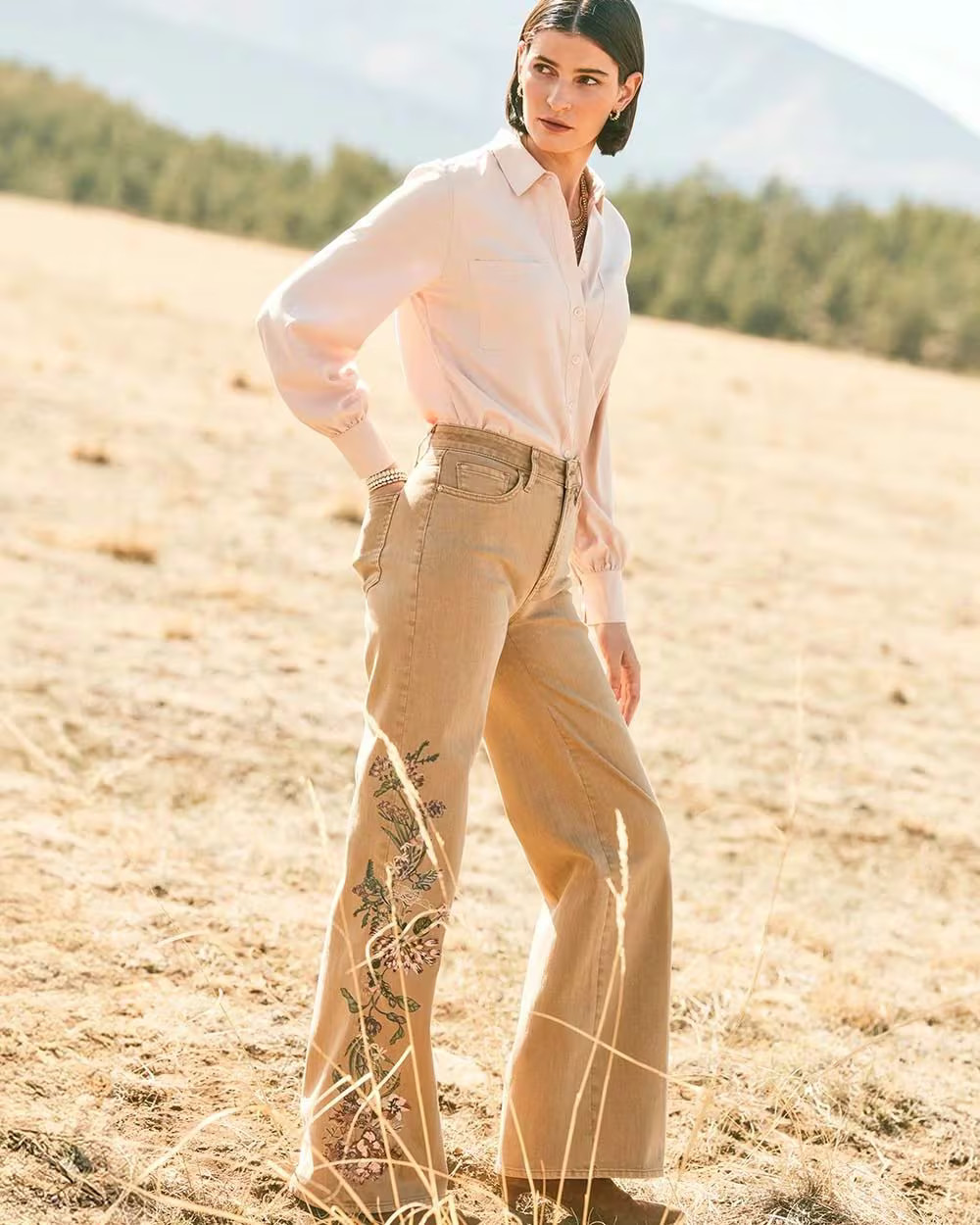 Embroidered High-Rise Wide-Leg Jeans | Chico's