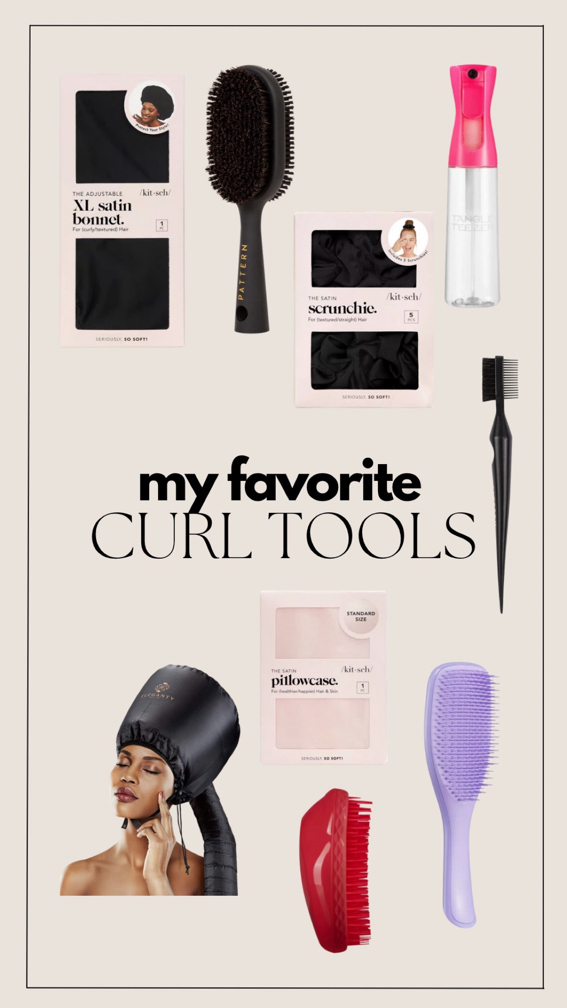 Tools to help keep those curls in check! If you’re not sleeping with a satin pillowcase or bonnet, you need to change that asap! It’ll extend the longevity of your styles! + peep that crazy blowdryer attachment…you need her for deep conditioning treatments. Thank me later. 

#LTKbeauty #LTKstyletip #LTKunder50