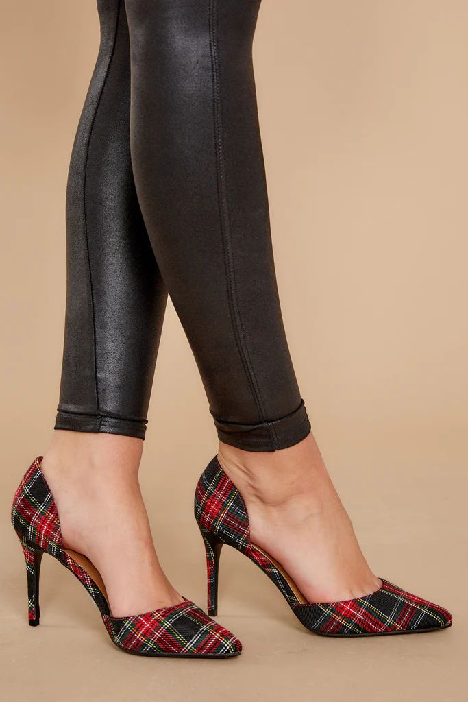 Ready Set Let’s Go Red Plaid Heels | Red Dress 