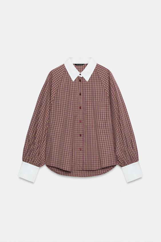 CONTRAST CHECK SHIRT | Zara UK