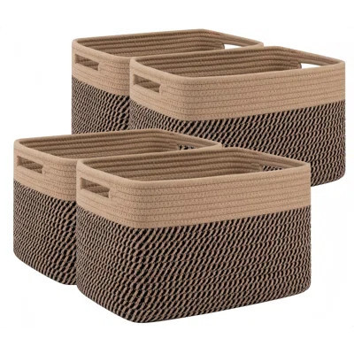 4 Pack Storage Baskets For Organizing, Woven Baskets For Shelves ,Perfect For Toys, Books, Towels, And Clothes, Durable Gift Basket Bins Toy Storage | Wayfair North America