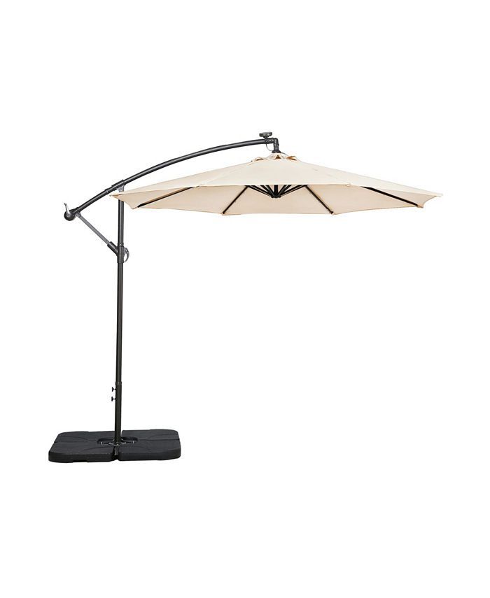 Westin Furniture 10' Outdoor Patio Solar LED Cantilever Umbrella with Base Weights & Reviews - Fu... | Macys (US)