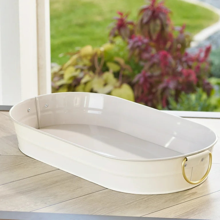 Better Homes & Gardens 2-Tone Galvanized Oval Tray | Walmart (US)