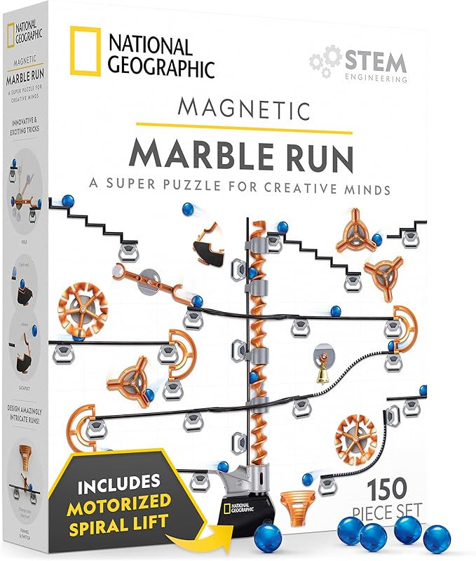 National Geographic Magnetic Marble Run - 150-Piece STEM Building Set for Kids & Adults with Magn... | Amazon (US)