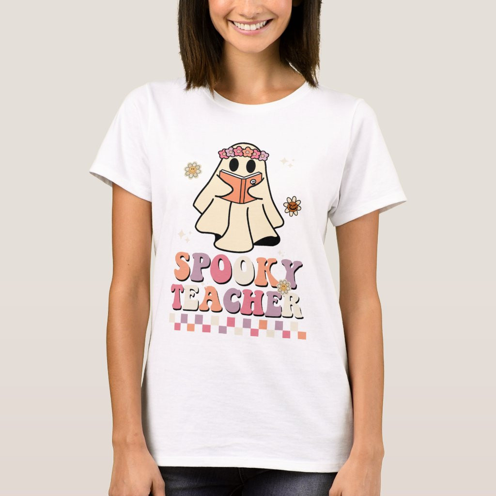 Halloween Spooky Teacher Retro Groovy Typography | Zazzle